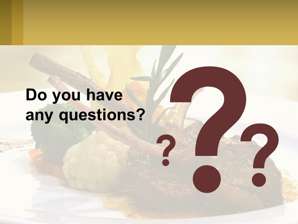 A White Plate Topped With Meat And Vegetables PowerPoint Template