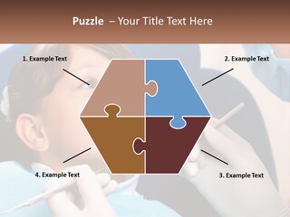 A Young Boy Getting His Teeth Checked By A Dentist PowerPoint Template