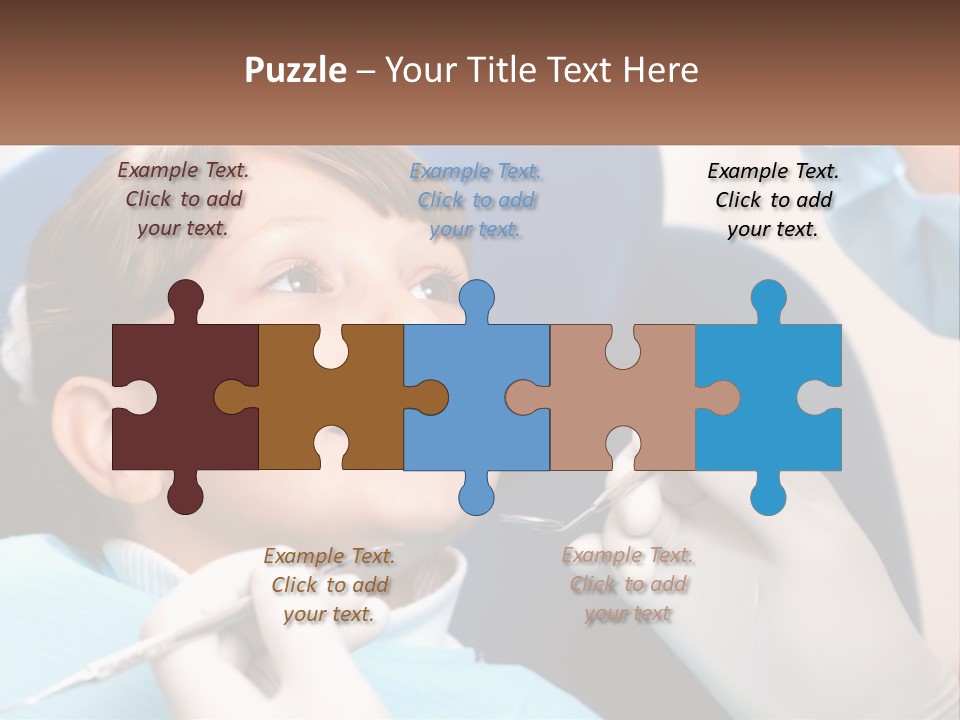 A Young Boy Getting His Teeth Checked By A Dentist PowerPoint Template