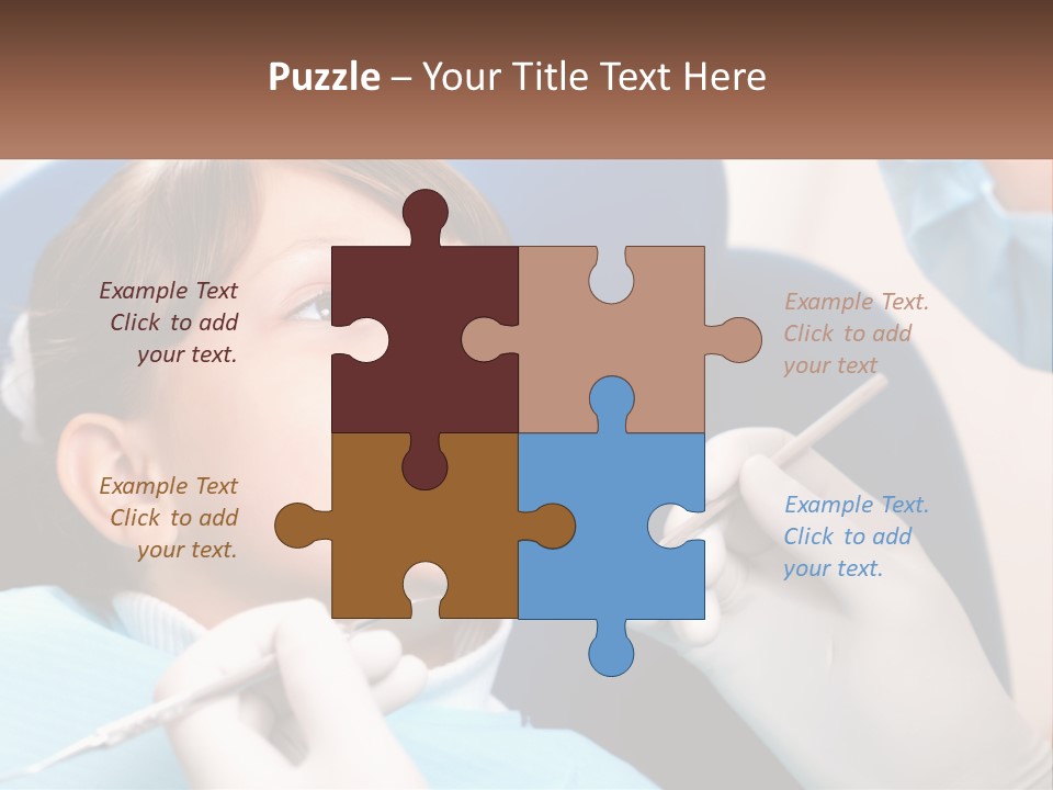 A Young Boy Getting His Teeth Checked By A Dentist PowerPoint Template