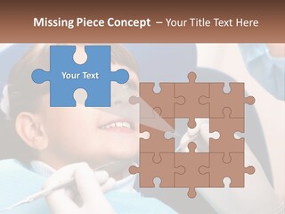 A Young Boy Getting His Teeth Checked By A Dentist PowerPoint Template