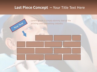 A Young Boy Getting His Teeth Checked By A Dentist PowerPoint Template