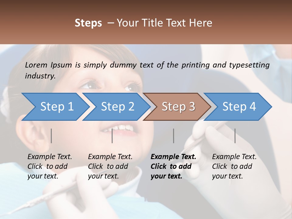 A Young Boy Getting His Teeth Checked By A Dentist PowerPoint Template