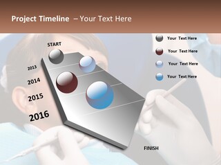 A Young Boy Getting His Teeth Checked By A Dentist PowerPoint Template