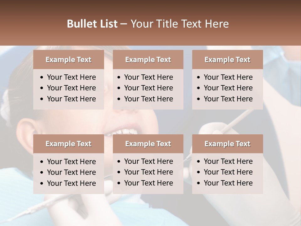 A Young Boy Getting His Teeth Checked By A Dentist PowerPoint Template