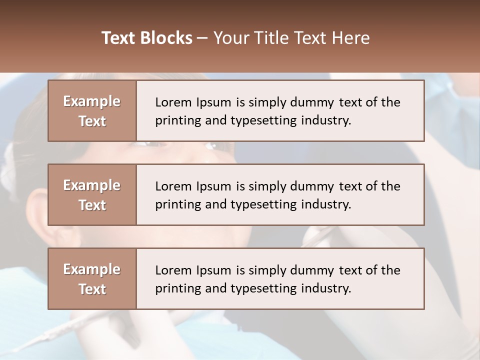 A Young Boy Getting His Teeth Checked By A Dentist PowerPoint Template