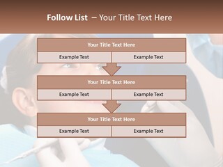 A Young Boy Getting His Teeth Checked By A Dentist PowerPoint Template