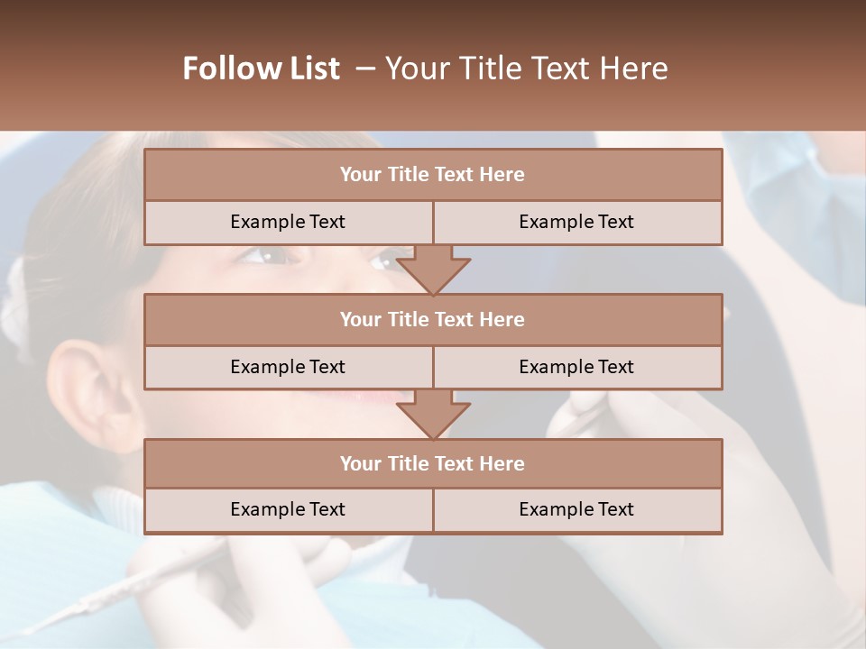 A Young Boy Getting His Teeth Checked By A Dentist PowerPoint Template