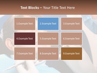 A Young Boy Getting His Teeth Checked By A Dentist PowerPoint Template
