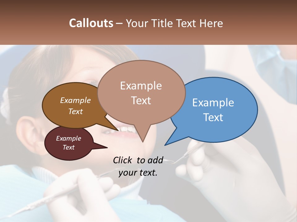 A Young Boy Getting His Teeth Checked By A Dentist PowerPoint Template