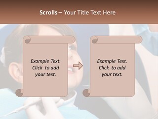 A Young Boy Getting His Teeth Checked By A Dentist PowerPoint Template