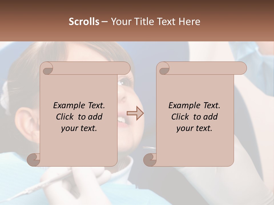 A Young Boy Getting His Teeth Checked By A Dentist PowerPoint Template