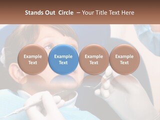 A Young Boy Getting His Teeth Checked By A Dentist PowerPoint Template