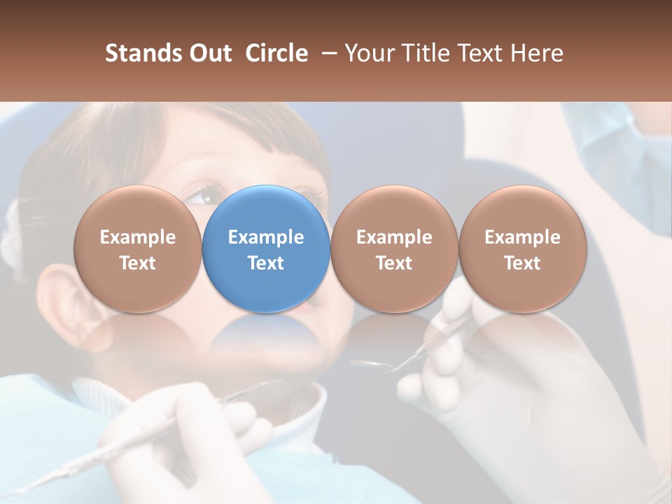 A Young Boy Getting His Teeth Checked By A Dentist PowerPoint Template