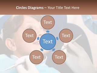 A Young Boy Getting His Teeth Checked By A Dentist PowerPoint Template