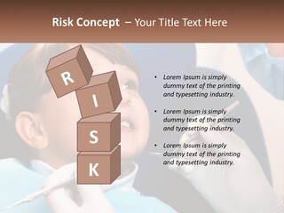 A Young Boy Getting His Teeth Checked By A Dentist PowerPoint Template