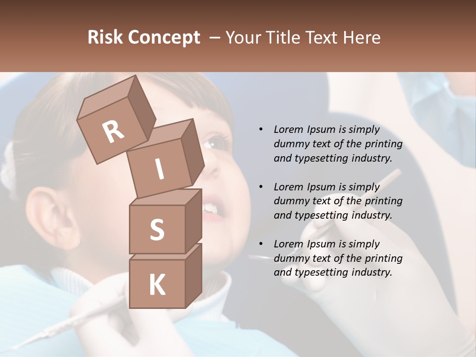 A Young Boy Getting His Teeth Checked By A Dentist PowerPoint Template