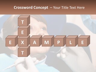 A Young Boy Getting His Teeth Checked By A Dentist PowerPoint Template