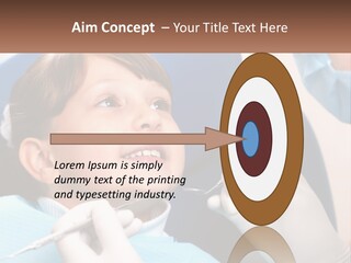 A Young Boy Getting His Teeth Checked By A Dentist PowerPoint Template
