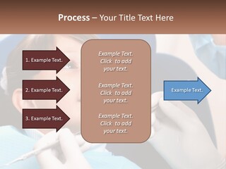 A Young Boy Getting His Teeth Checked By A Dentist PowerPoint Template