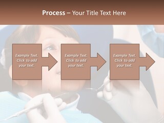 A Young Boy Getting His Teeth Checked By A Dentist PowerPoint Template