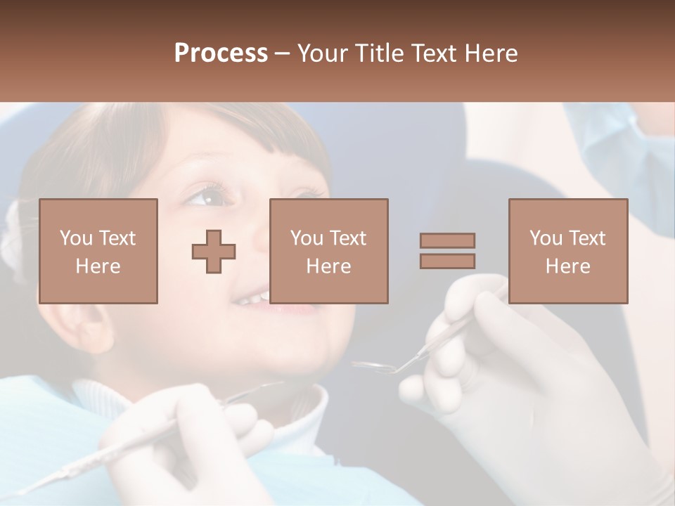 A Young Boy Getting His Teeth Checked By A Dentist PowerPoint Template