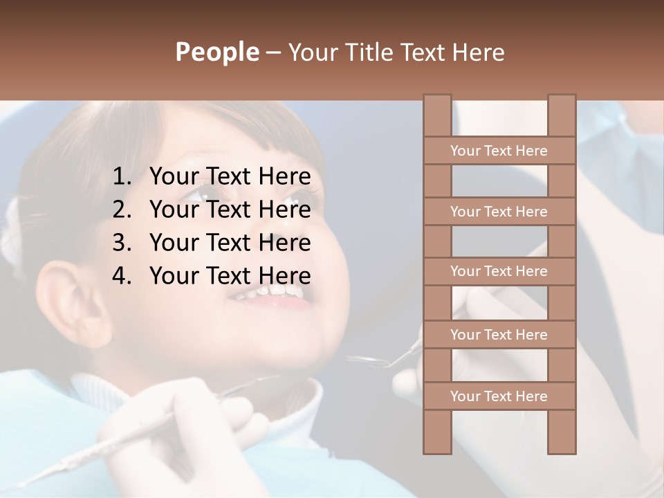 A Young Boy Getting His Teeth Checked By A Dentist PowerPoint Template