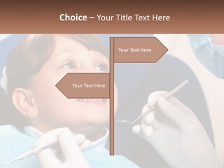 A Young Boy Getting His Teeth Checked By A Dentist PowerPoint Template