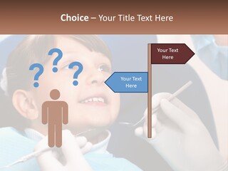 A Young Boy Getting His Teeth Checked By A Dentist PowerPoint Template