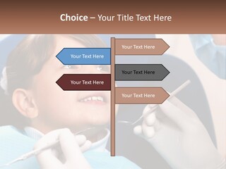 A Young Boy Getting His Teeth Checked By A Dentist PowerPoint Template