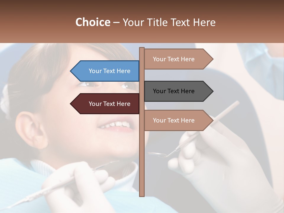 A Young Boy Getting His Teeth Checked By A Dentist PowerPoint Template