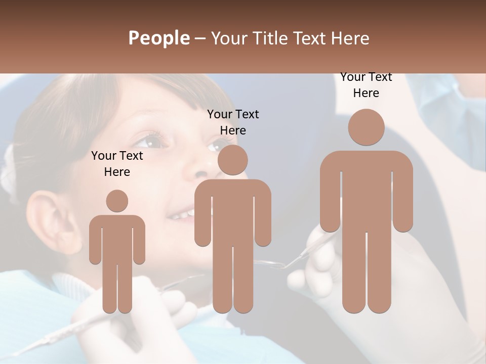 A Young Boy Getting His Teeth Checked By A Dentist PowerPoint Template