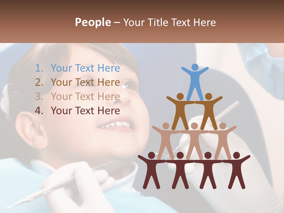 A Young Boy Getting His Teeth Checked By A Dentist PowerPoint Template