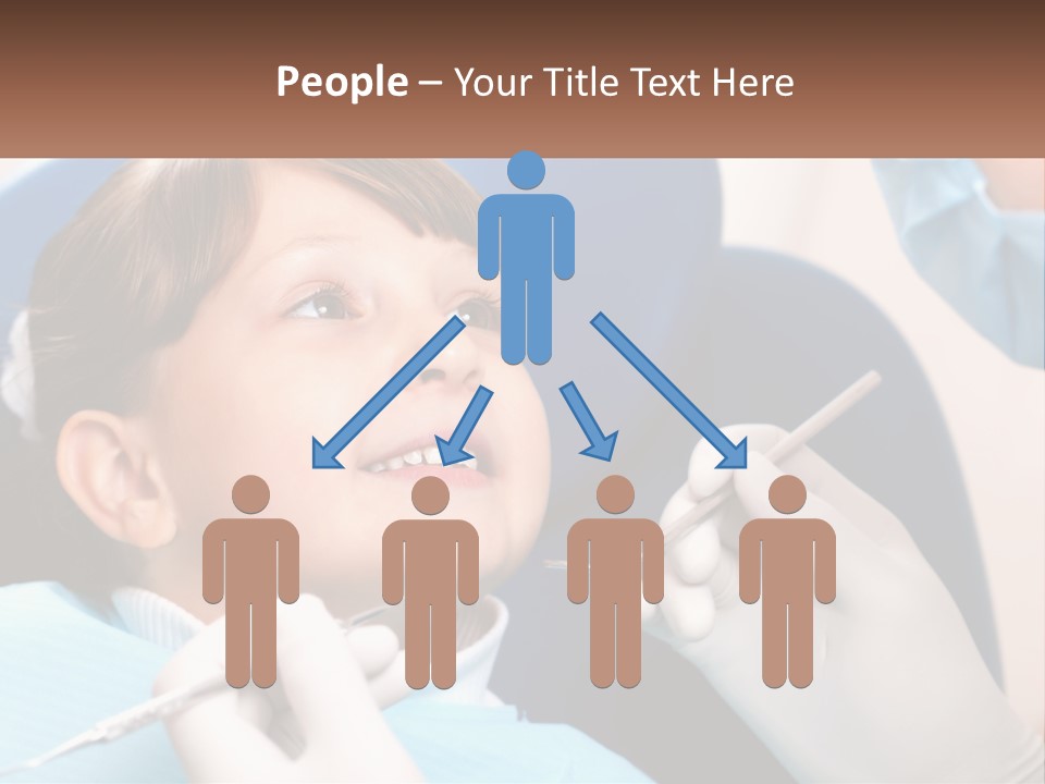 A Young Boy Getting His Teeth Checked By A Dentist PowerPoint Template