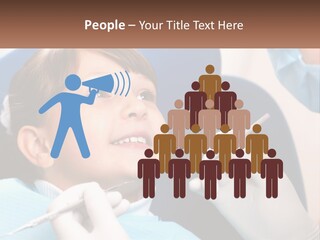 A Young Boy Getting His Teeth Checked By A Dentist PowerPoint Template