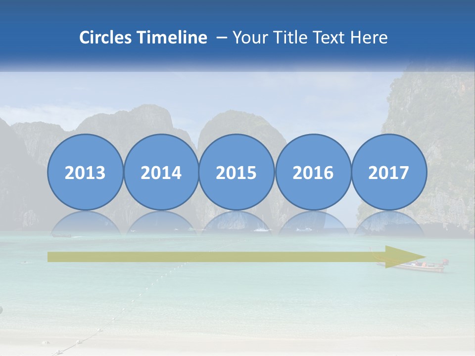 A Beach With A Boat In The Water And Mountains In The Background PowerPoint Template