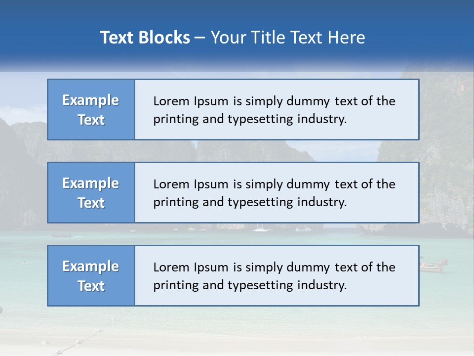 A Beach With A Boat In The Water And Mountains In The Background PowerPoint Template