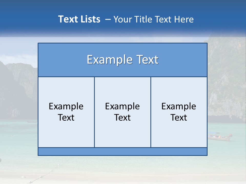 A Beach With A Boat In The Water And Mountains In The Background PowerPoint Template