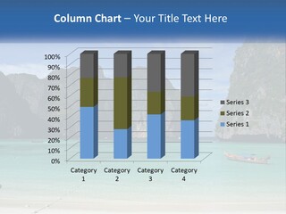 A Beach With A Boat In The Water And Mountains In The Background PowerPoint Template