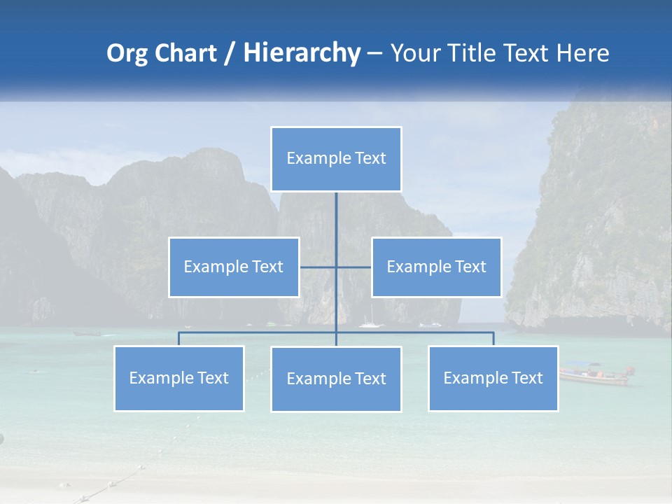 A Beach With A Boat In The Water And Mountains In The Background PowerPoint Template