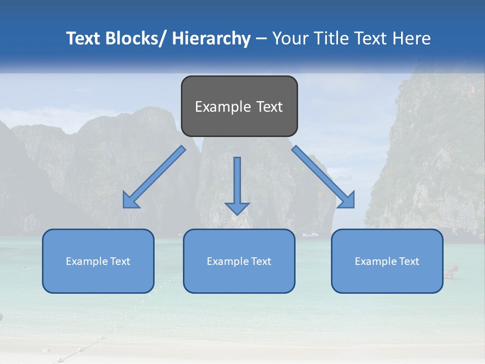A Beach With A Boat In The Water And Mountains In The Background PowerPoint Template