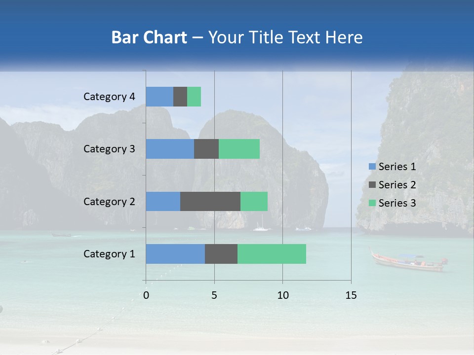 A Beach With A Boat In The Water And Mountains In The Background PowerPoint Template