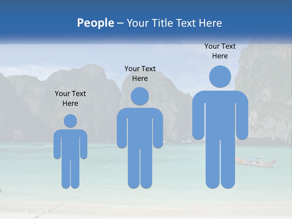 A Beach With A Boat In The Water And Mountains In The Background PowerPoint Template