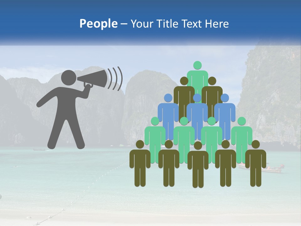 A Beach With A Boat In The Water And Mountains In The Background PowerPoint Template