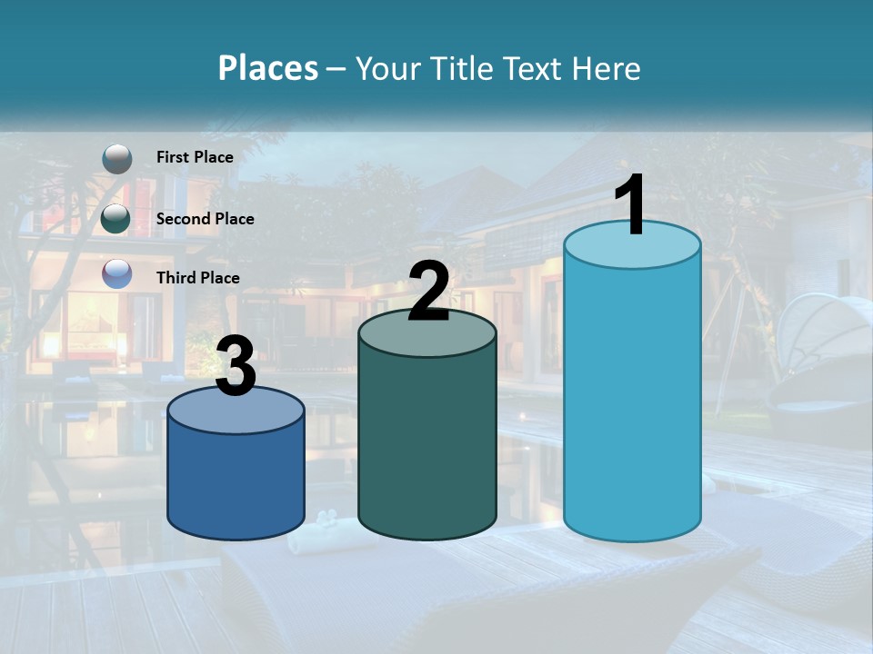 A House With A Pool In The Middle Of It PowerPoint Template
