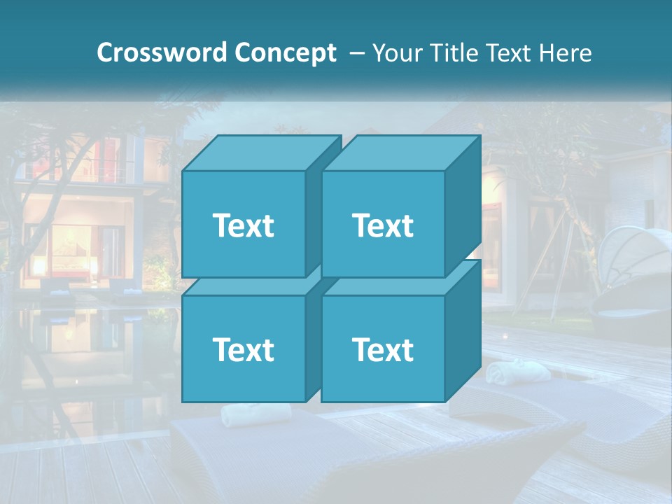 A House With A Pool In The Middle Of It PowerPoint Template