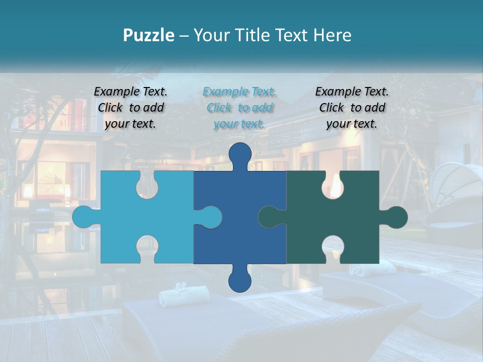 A House With A Pool In The Middle Of It PowerPoint Template