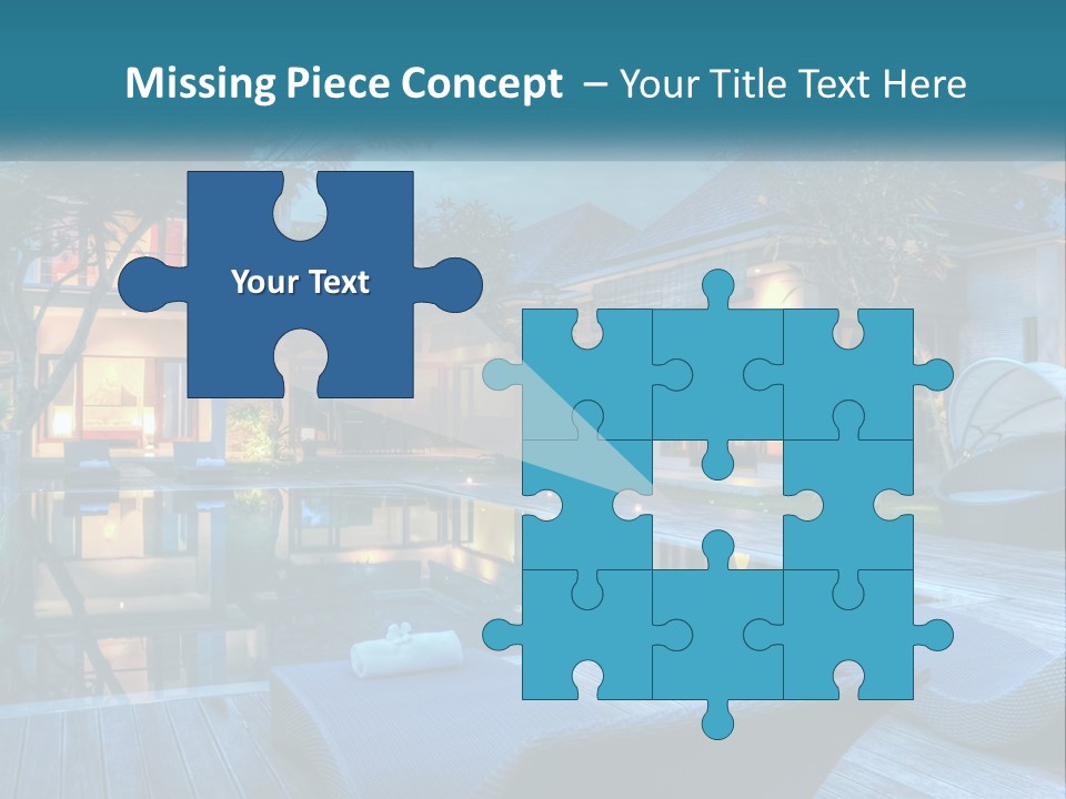 A House With A Pool In The Middle Of It PowerPoint Template