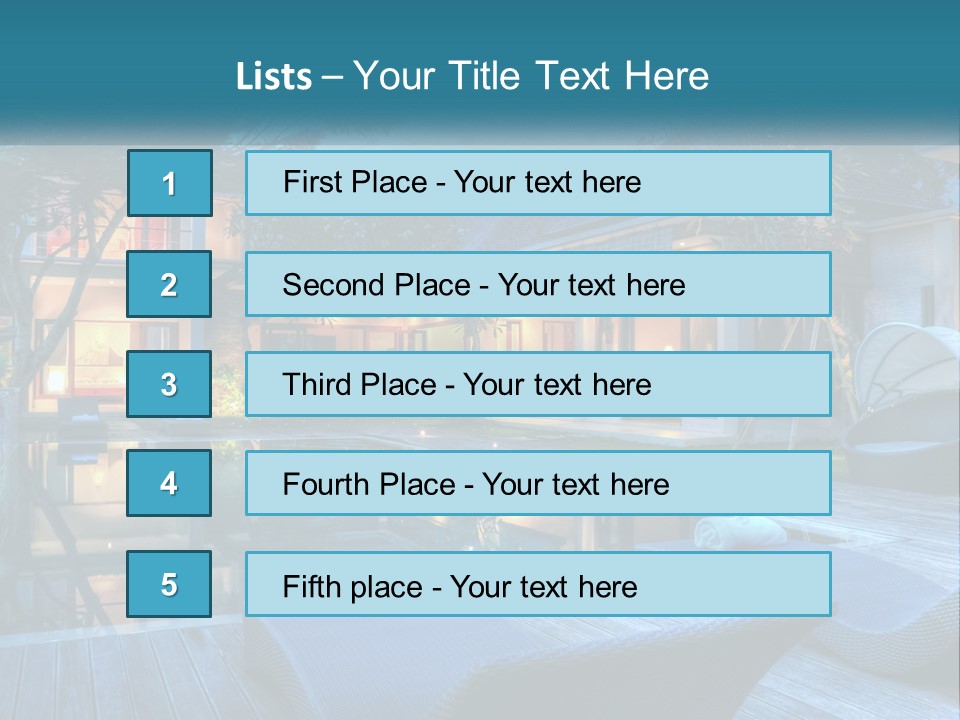 A House With A Pool In The Middle Of It PowerPoint Template