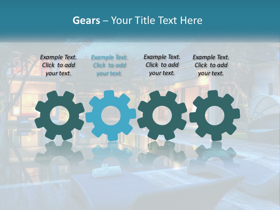 A House With A Pool In The Middle Of It PowerPoint Template